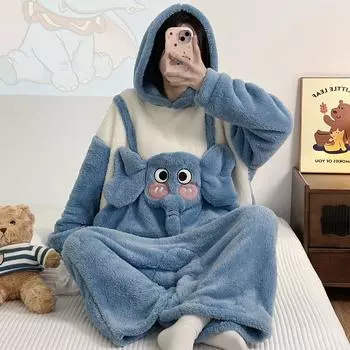 Женская пижама с рисунком панды, теплые мягкие халаты, ночная рубашка, кавайный костюм для косплея животных, зимняя фланелевая домашняя одежда для женщин M