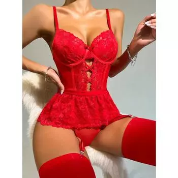 Женская пижама с v-образным вырезом и ресницами, сексуальная пижама с пятном, эротическое белье для косплея, бюстгальтер и трусики с подвязками, комплекты нижнего белья, комплект нижнего белья, женские сексуальные костюмы S