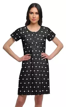 Женская пижама с вырезом на пуговицах Moomaya, хлопковая ночная рубашка с вырезом на пуговицах 2XL чёрный