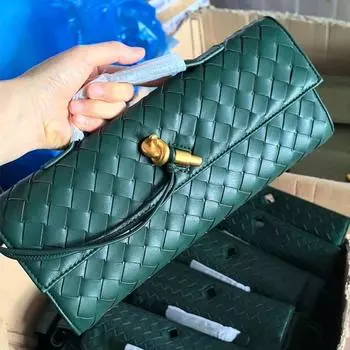 Женская плетеная сумка-клатч ручной работы - элегантная вечерняя сумочка 31x4x14cm