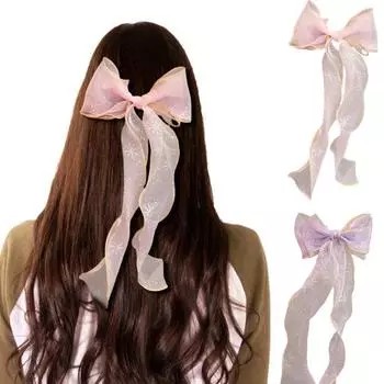 Женская плетеная заколка для волос с хвостиком, растяжки со звездами, длинная лента, декор с бантом, верхняя шпилька для волос, детский головной убор розовый