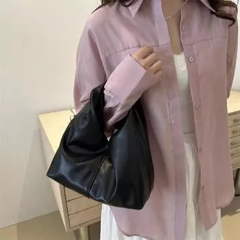 Женская плиссированная сумка Dopamine, легкая сумка-клатч из искусственной кожи с магнитной застежкой для повседневного шикарного стиля, сумка через плечо