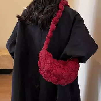 Женская плиссированная сумка под мышками, сумка через плечо через плечо белый