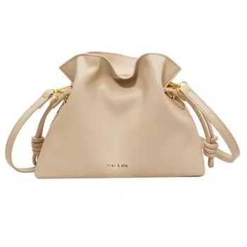 - Женская плиссированная сумка-ведро из искусственной кожи с завязками на плече (черный