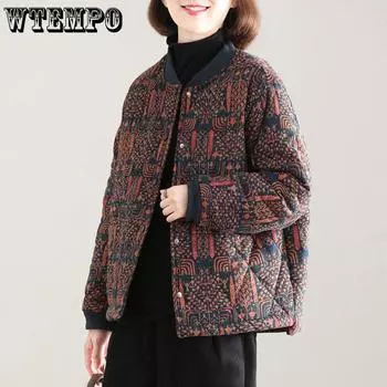 Женская плотная хлопковая куртка осень-зима свободная и утягивающая хлопковая куртка плотное хлопковое пальто для женщин M тёмно-синий