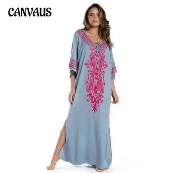 Женская пляжная накидка больших размеров, праздничная юбка, вышитая юбка, накидка на бикини One Size белый