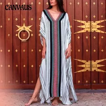 Женская пляжная накидка с этническим принтом, праздничный халат, бикини, рубашка от солнца one size fits all