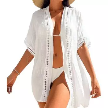 Женская пляжная накидка с вырезом для отпуска, солнцезащитный крем, защита от ультрафиолета, быстросохнущий купальник-бикини, сплошной