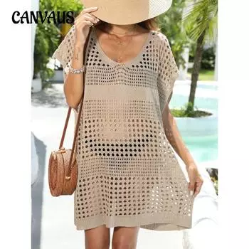 Женская пляжная одежда больших размеров, пляжная одежда для отпуска, открытое бикини, свободные платья