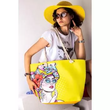 Женская пляжная сумка Elissa (молния) -горчица