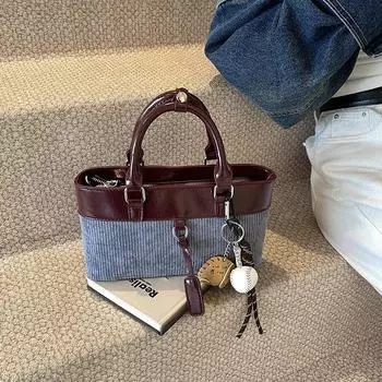 Женская пляжная сумка-корзина - Seaside Trend 2024, плетеный вручную ротанг, коллекция осень/зима 27*8.5*14.5 дым/серый