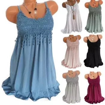 Женская пляжная жилетка без рукавов, юбка, кружевное платье, юбка-жилет большого размера L чёрный