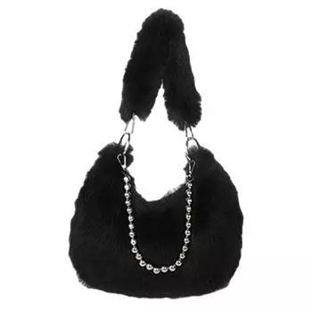 Женская плюшевая сумка через плечо с цепочкой, сумка через плечо, сумка-хобо для вечеринки и путешествий жёлтый