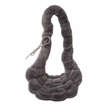 Женская плюшевая сумка через плечо с регулируемым ремешком, сумка-пельмень для работы и путешествий бежевый