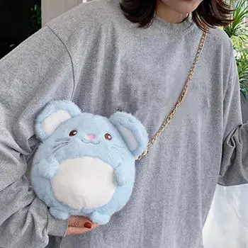 Женская плюшевая сумка через плечо с рисунком на молнии, креативная сумка через плечо для покупок,