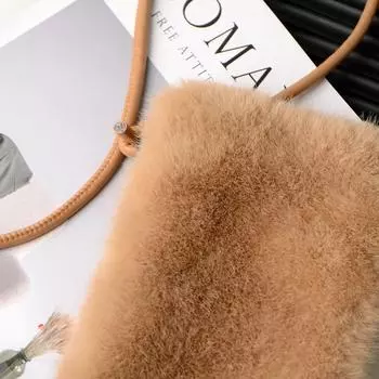 Женская плюшевая сумка для мобильного телефона, мини-сумка через плечо, дорожная сумка для покупок, зимняя диагональная сумка для монет, помады и наушников белый