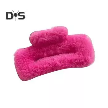 Женская плюшевая заколка для волос с дизайном «пружинная задняя часть головы», большая заколка для волос, прямоугольный зажим для волос в виде акулы, аксессуар для волос розы красного