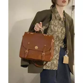 Женская почтовая сумка в британском стиле в стиле ретро, новая классика корейской версии, большой вместимости, текстурированный кожаный рюкзак