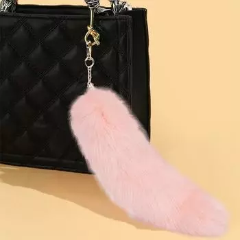 Женская подвеска для девочек, модная, имитация лисьего хвоста, ручная работа, полиэстер, пушистый, несколько цветов, креативный подарок, аксессуары 35cm