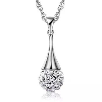 Женская подвеска, женская модель Temperament, подвеска Shambhala Rhinestone Full Diamond Ball с серебряным покрытием, ювелирные изделия