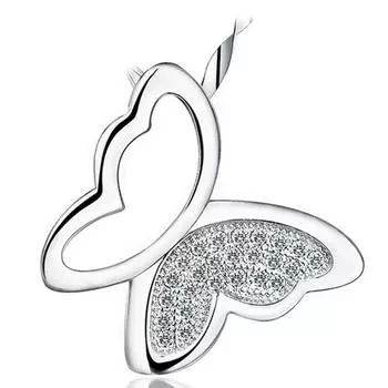 Женская подвеска Женское плечевое ожерелье с бабочкой Изделие Посеребренные ювелирные изделия