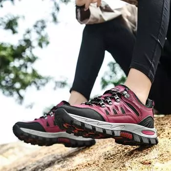 Женская походная водонепроницаемая обувь для ходьбы, дышащая, удобная, повседневная, спортивная обувь, удобная, легкая, походная обувь 36 розы красного