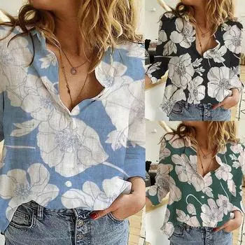 Женская полиэстеровая блузка, топы, женская мешковатая повседневная футболка с длинным рукавом S чёрный