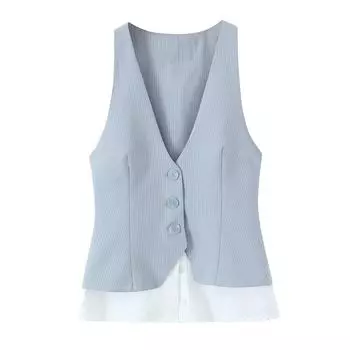 Женская полосатая лоскутная майка без рукавов TAOP&ZA - Весенне-летняя мода, Повседневная и Универсальная Extra Small как