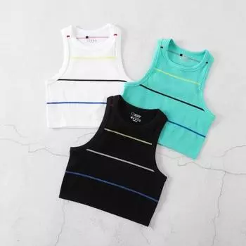 Женская полосатая майка без рукавов с круглым вырезом, облегающий жилет, летний ребристый укороченный жилет S розы красного