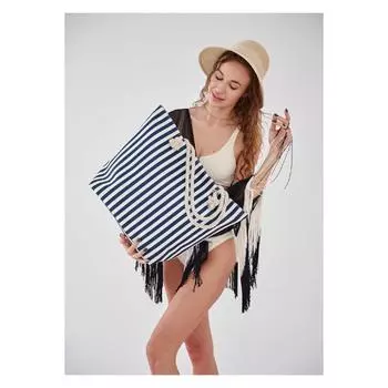 Женская полосатая пляжная сумка