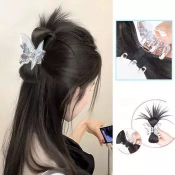 Женская полузавязка для волос коготь бабочка перо волан голова ленивый краб зажим парик зажим высокий хвост аксессуары для волос BB