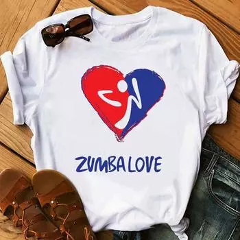 Женская популярная футболка для танцев Zumba с короткими рукавами и принтом, мужская и женская модная повседневная футболка с круглым вырезом для девочек, топ Y2k S