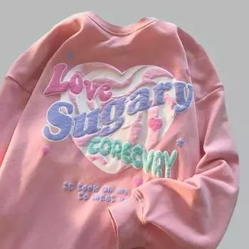 Женская популярная осенняя повседневная толстовка с длинным рукавом и круглым вырезом XS