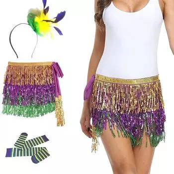 Женская поясная цепочка с бахромой и бедрами, полотенце, костюм для выступления на сцене One Size