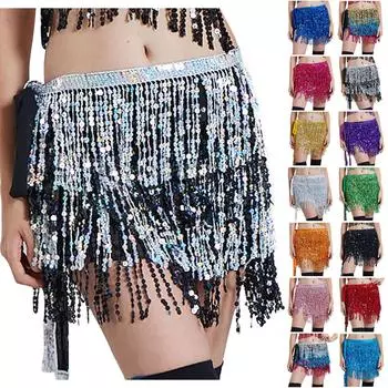 Женская поясная цепочка с бахромой и бедрами, полотенце, костюм для выступления на сцене One Size оранжевый