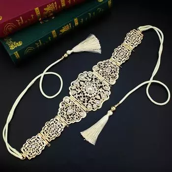 Женская поясная цепочка с хрустальной бахромой золотого цвета, свадебные украшения, цепочка для тела белый