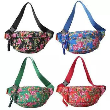 Женская поясная сумка Crescent Fanny Pack, легкая, с цветочным принтом, через плечо, мягкая, женская, повседневная сумка чёрный