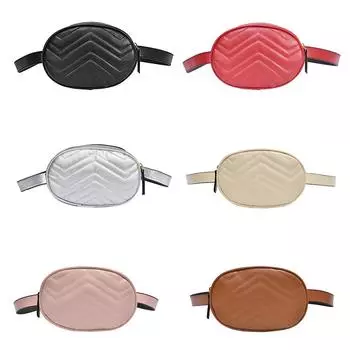 Женская поясная сумка из искусственной кожи Фанни Сумочка Овальная сумка на молнии Кошелек Лидер продаж чёрный