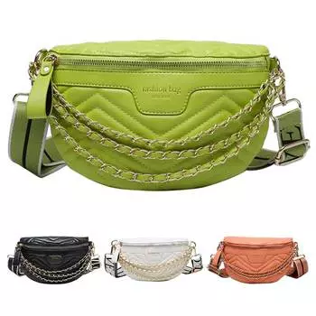 Женская поясная сумка из искусственной кожи с регулируемым ремешком, мягкая однотонная женская шикарная сумка на ремне белый