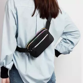 Женская поясная сумка, модная повседневная легкая мини-спортивная сумка для телефона, сумка через плечо розовый