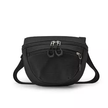 Женская поясная сумка однотонная уличная поясная сумка с карманом для телефона, легкая беговая походная кроссбоди слинговая для кемпинга чёрный