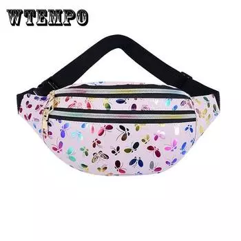 Женская поясная сумка, разноцветная повседневная сумка для мобильного телефона, красочная сумка-мессенджер с бабочкой, уличная нагрудная сумка на молнии 31*13*18.5cm