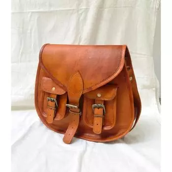 Женская потрясающая кожаная винтажная сумка через плечо через плечо размером 10 x 13 дюймов 10 x 13 x 4 in коричневый