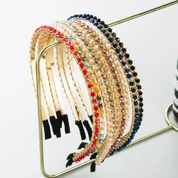 Женская повязка для волос из сплава, легкий роскошный обруч с водными битами, шампунь, головной убор OneSize фиолетовый