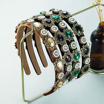 Женская повязка для волос с тонким краем, прохладный ветер, сияющий жемчуг, головной убор для мытья лица OneSize фиолетовый