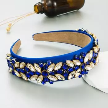 Женская повязка для волос со стеклянным цветком Hyper Flash Full Drill Band обруч для волос OneSize синий