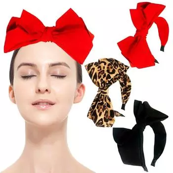Женская повязка на голову для девочек, спа, нескользящие аксессуары для вечеринок, широкая повязка на голову, бант, повязка на голову для женщин, обруч для волос