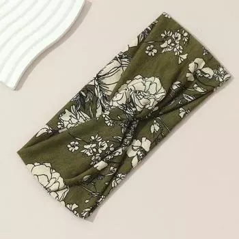 Женская повязка на голову для йоги с цветочным принтом, винтажная богемная широкая, высокая эластичность, противоскользящая повязка на голову, поглощающая пот, мягкая многоразовая повязка на голову для бега в тренажерном зале и тренировках