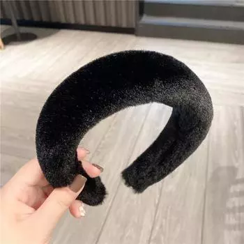 Женская повязка на голову из искусственного меха с леопардовым принтом, мягкие плюшевые аксессуары для волос, широкие повязки для взрослых девочек, зимняя мода, обруч для волос Size fits all