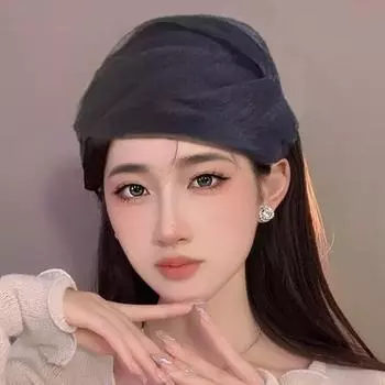 Женская повязка на голову из прозрачной сетки с точечным принтом в стиле ретро во французском стиле, эластичная противоскользящая повязка стандартной посадки, декоративная повязка на выпускной, вечеринку, банкет, женские аксессуары для волос